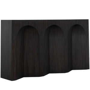 Gabby - Arlee Mindi Veneer Rectangle Pedestal Console Table - Forest Black - SCH-175614