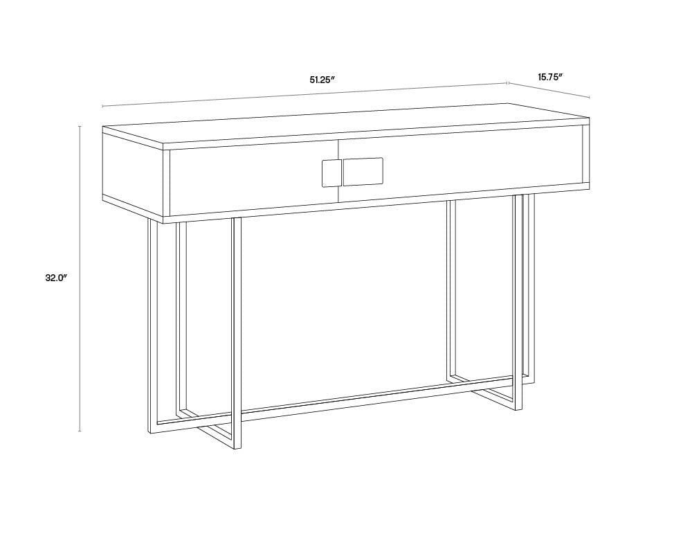 Jade Console Table - Antique Silver  Ash Grey