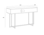 Jade Console Table - Antique Silver  Ash Grey