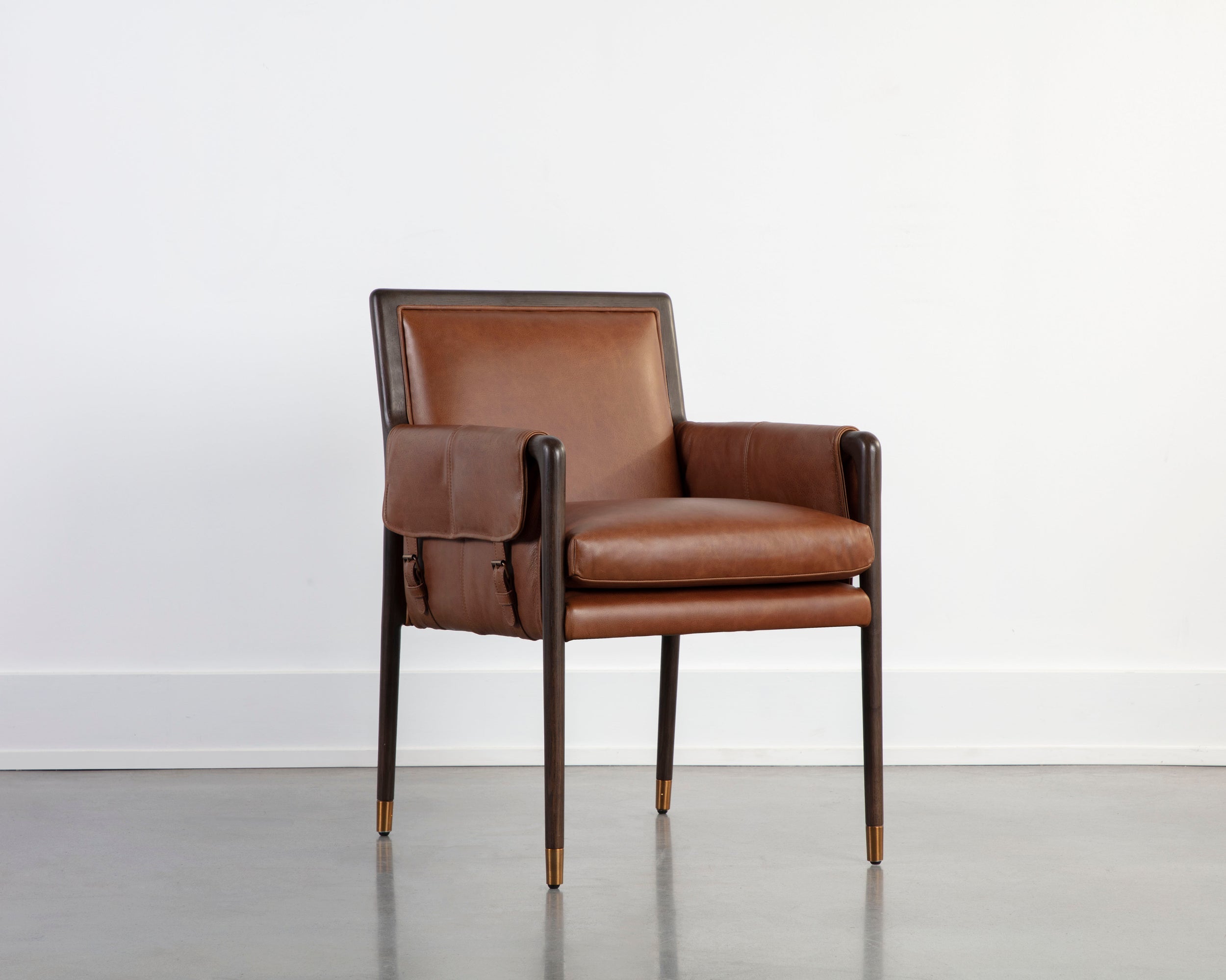 Mauti Dining Armchair - Brown  Shalimar Tobacco Leather