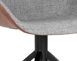Mccoy Swivel Dining Chair - November Grey / Cinnamon Brown