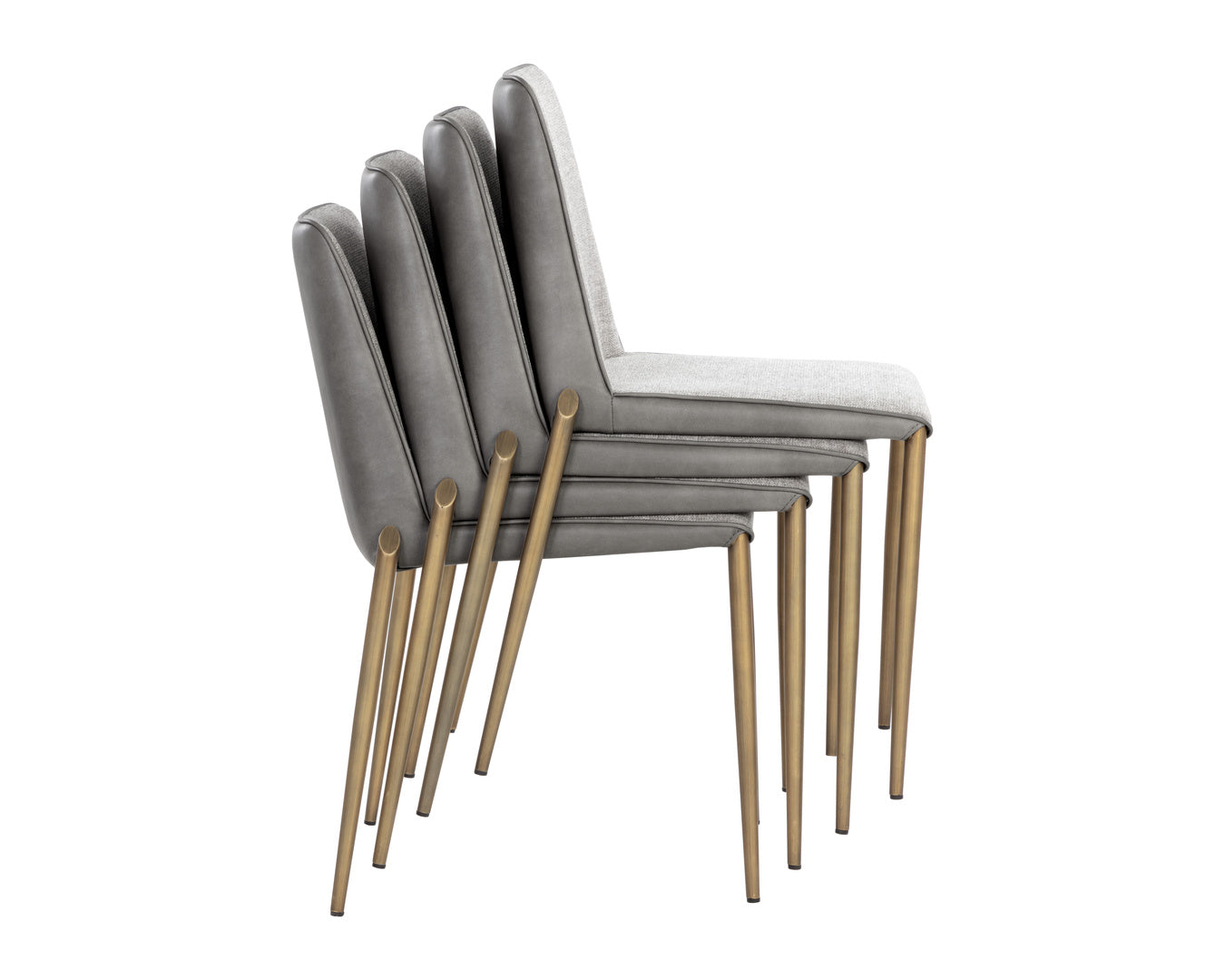 Renee Stackable Dining Chair - Belfast Heather Grey / Bravo Metal