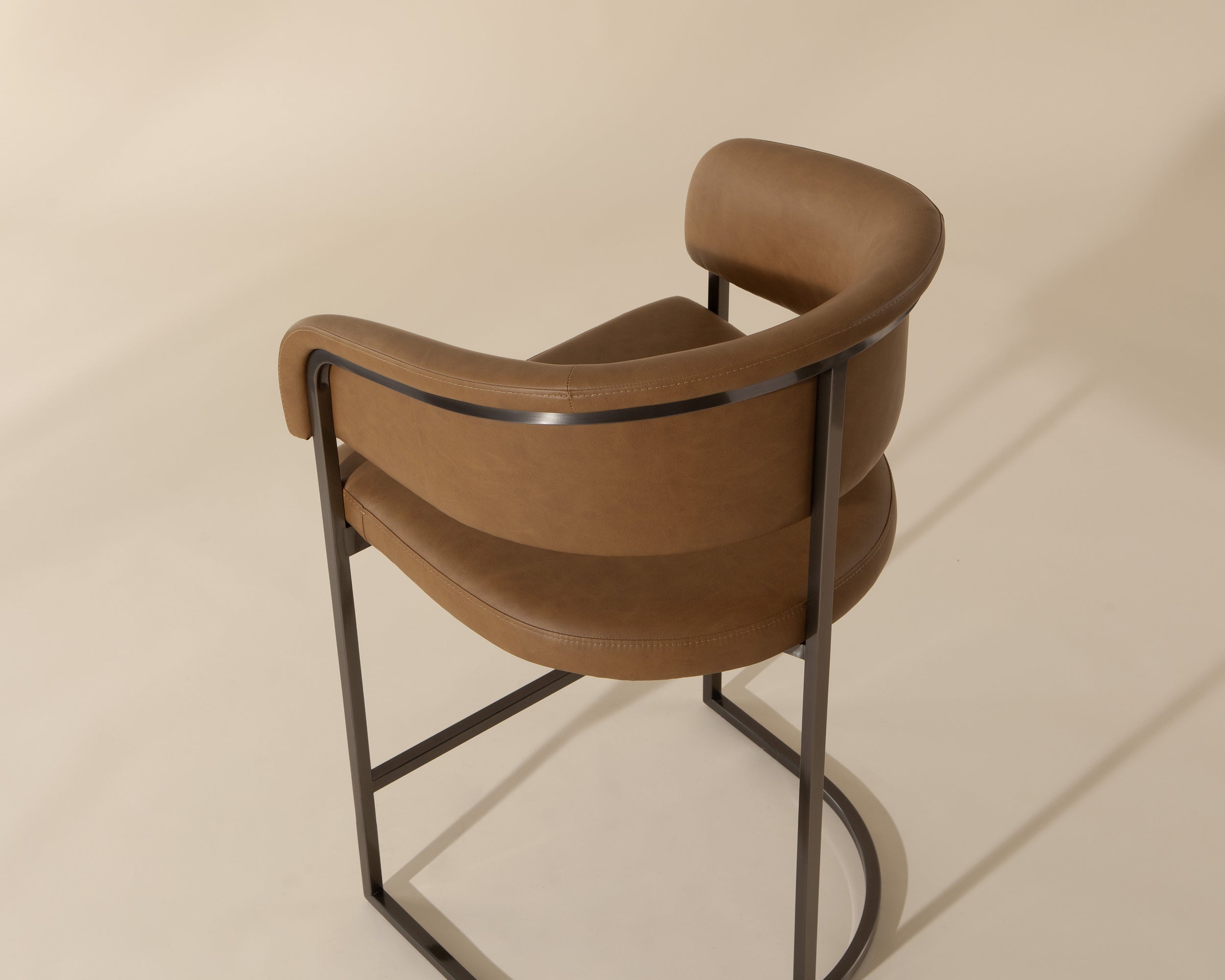 Marris Counter Stool - Gunmetal  Milliken Cognac