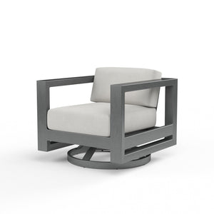 Sunset West - Redondo Swivel Club in Cast Silver, No Welt - Slate - SW3801-21S-SLV-STKIT