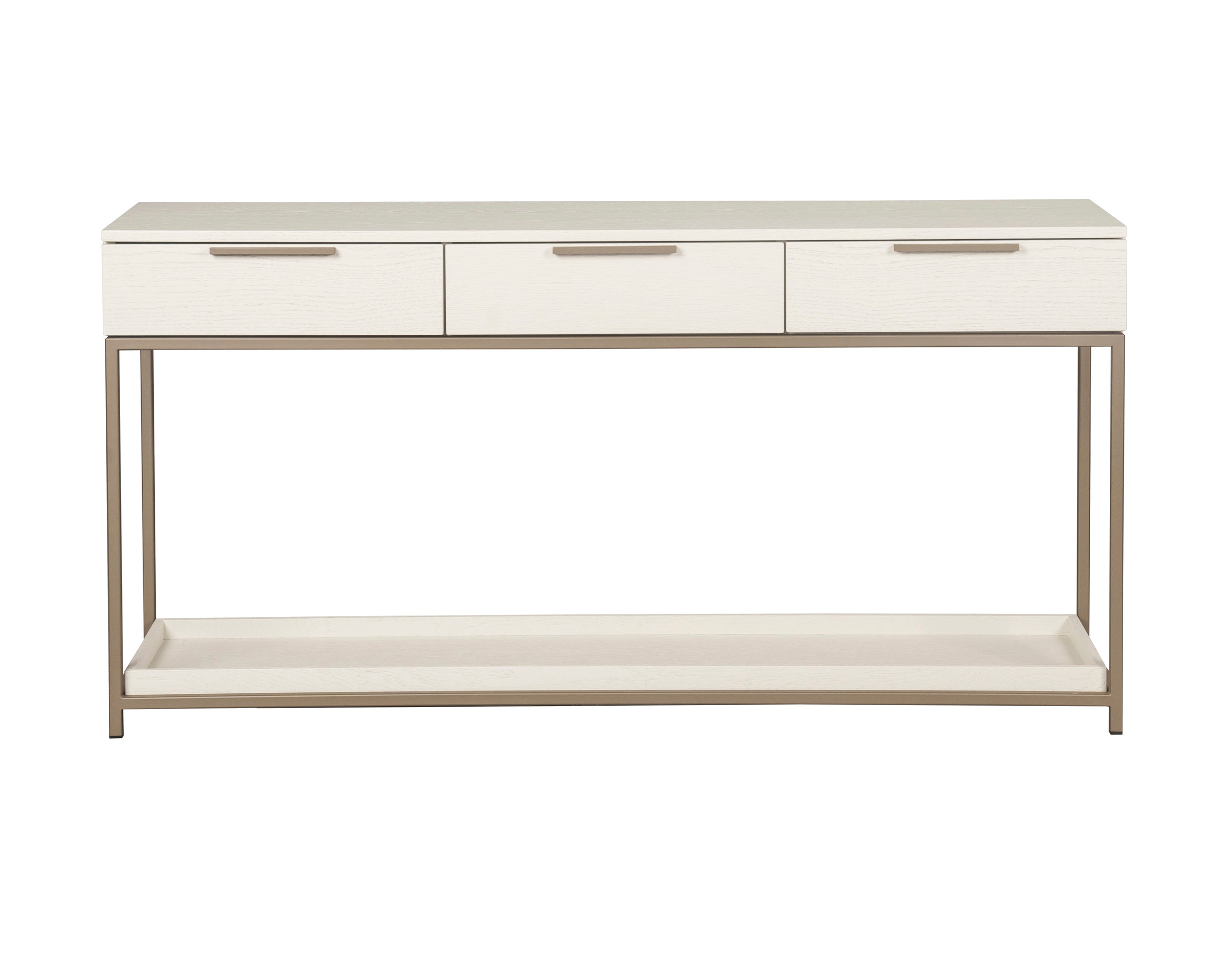 Rebel Console Table With Drawers - Champagne Gold  Cream