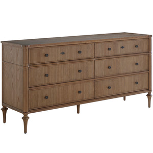 Gabby - Andrea Oak Ribbed Dresser - 6 Drawers, Antique Bronze - SCH-175845