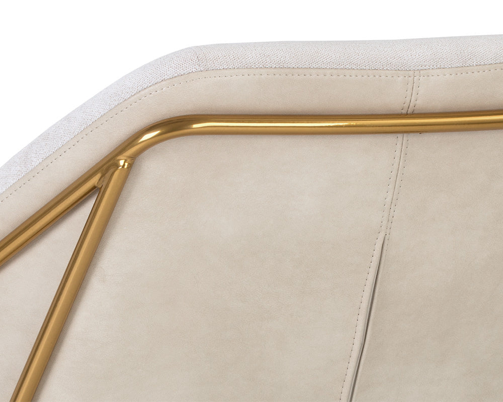 Watts Lounge Chair - Gold  Polo Club Muslin / Bravo Cream