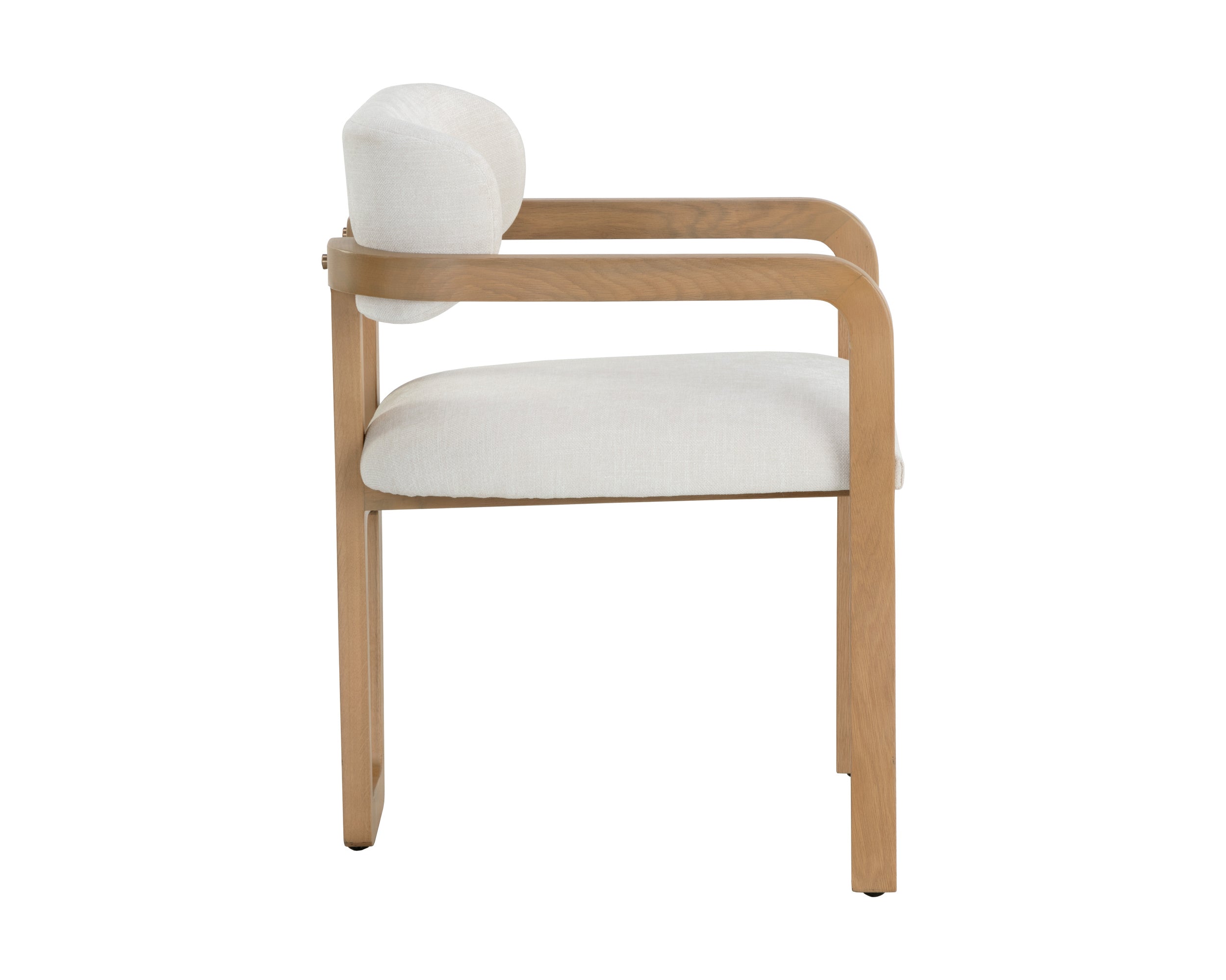 Madrone Dining Armchair - Rustic Oak  Heather Ivory Tweed