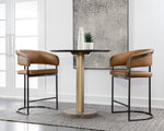 Marris Counter Stool - Gunmetal  Milliken Cognac