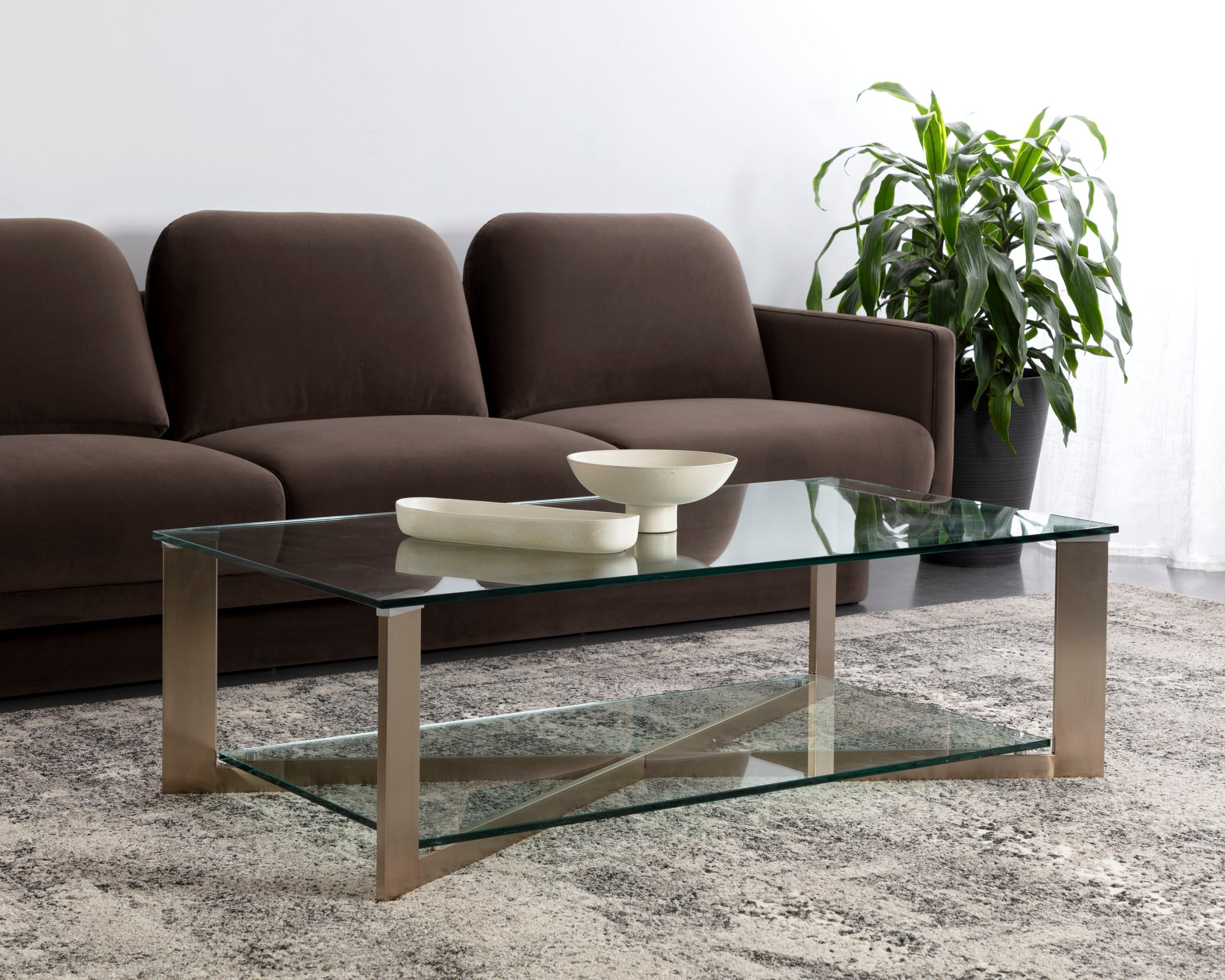 Xavier Coffee Table - Rectangular  Antique Brass