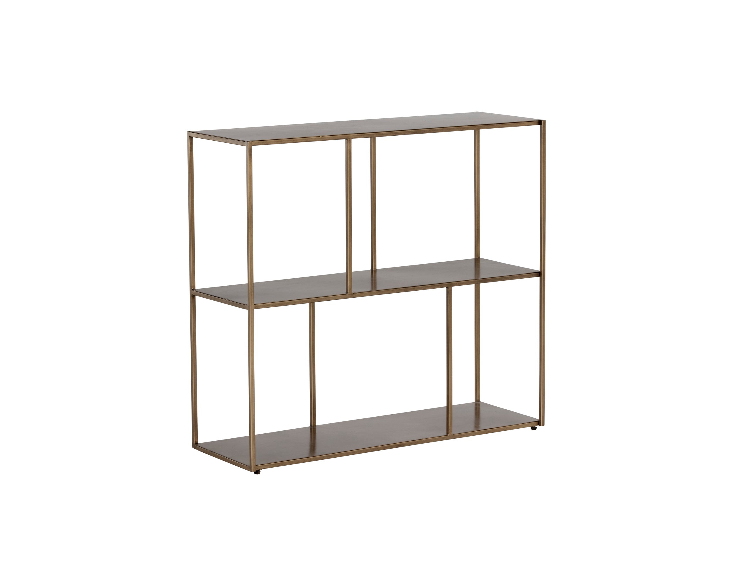Eiffel Low Bookcase - Medium  Antique Brass