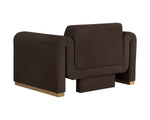 Romer Armchair - Gold  Nubuck Cocoa Leather
