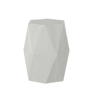 Summer Classics - Albany Cast Stone Hexagon Pedestal Side Table - Natural Stone - 1416101