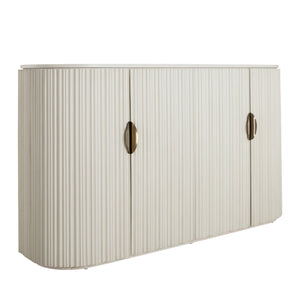 Gabby - Isadora Wood Fluted Sideboard - 2 Shelves, Sesame White - SCH-175531