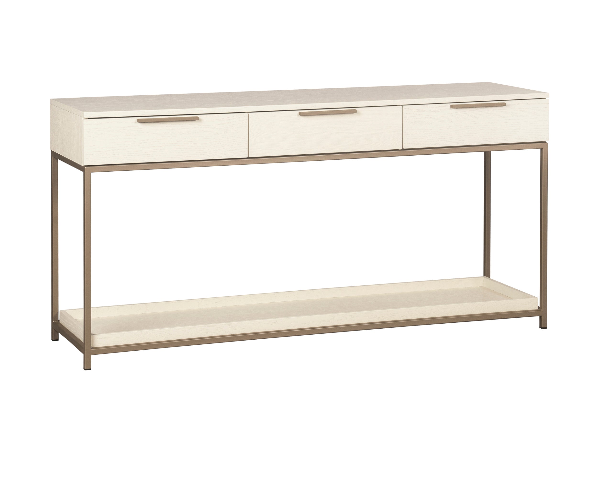 Rebel Console Table With Drawers - Champagne Gold  Cream