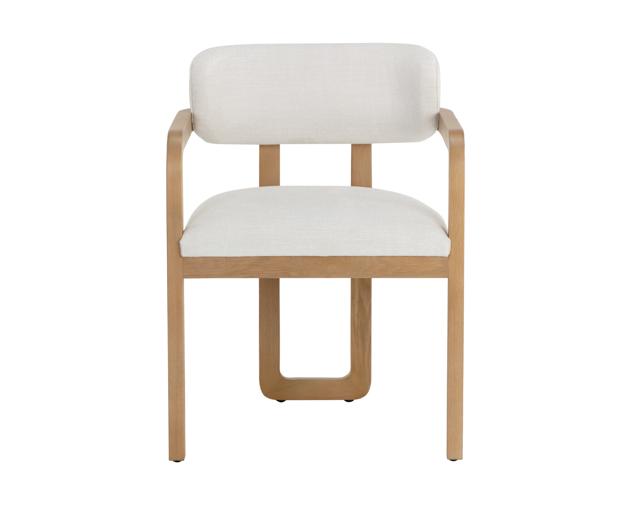 Madrone Dining Armchair - Rustic Oak  Heather Ivory Tweed
