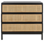 Safavieh Zadie 3 Drawer Rattan Chest, CHS5004 - Black / Black
