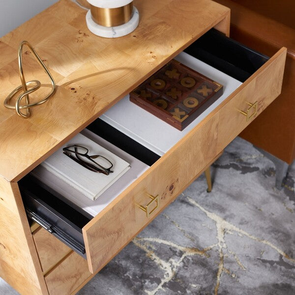 Safavieh Katia 3 Drawer Chest, CHS6413 - Natural/Gold