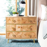 Safavieh Katia 3 Drawer Chest, CHS6413 - Natural/Gold