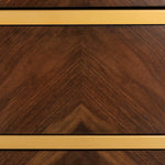 Safavieh Katia 3 Drawer Chest, CHS6413 - Chevron Walnut/Gold