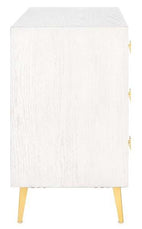 Safavieh Katia 3 Drawer Chest, CHS6413 - White Wash/Gold