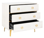 Safavieh Katia 3 Drawer Chest, CHS6413 - White Wash/Gold