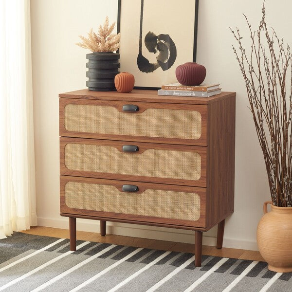 Safavieh Irelia 3 Drawer Chest, CHS9602 - Walnut 