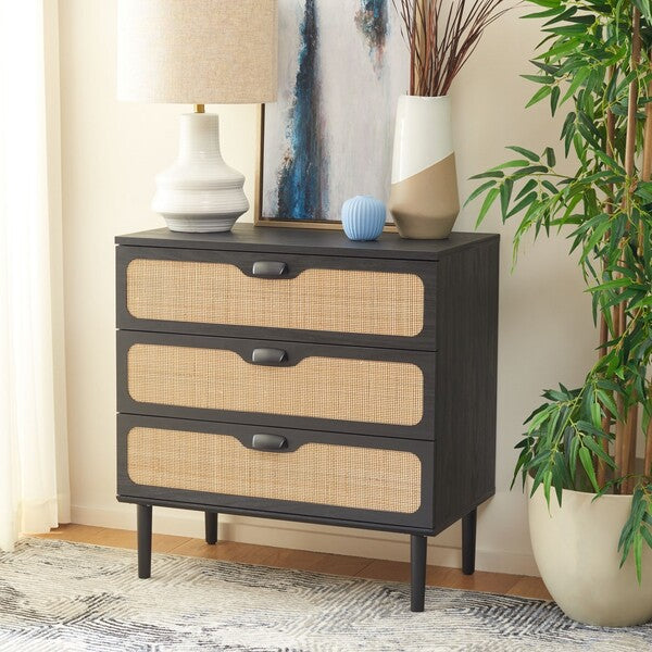 Safavieh Irelia 3 Drawer Chest, CHS9602 - Black 