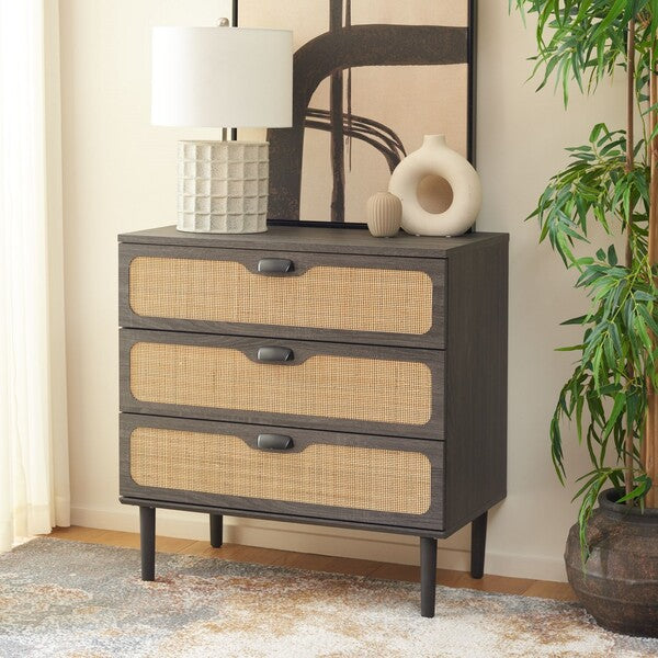 Safavieh Irelia 3 Drawer Chest, CHS9602 - Distressed Black 