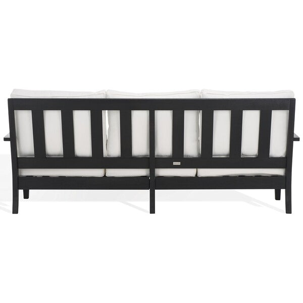Safavieh Couture Martinique Wood Patio Sofa - Black / White