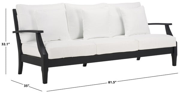 Safavieh Couture Martinique Wood Patio Sofa - Black / White