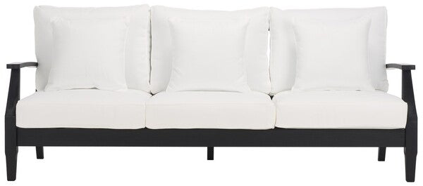 Safavieh Couture Martinique Wood Patio Sofa - Black / White