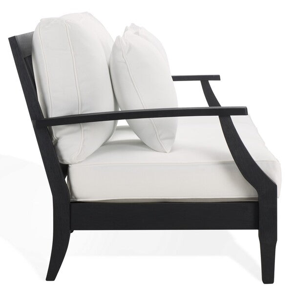 Safavieh Couture Martinique Wood Patio Sofa - Black / White