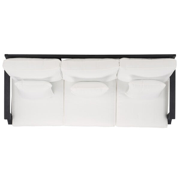 Safavieh Couture Martinique Wood Patio Sofa - Black / White