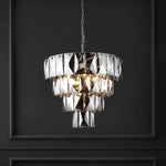 Safavieh Couture Jaylee Crystal 4 Tier Chandelier, CTL1055 - Nickel / Dark Grey