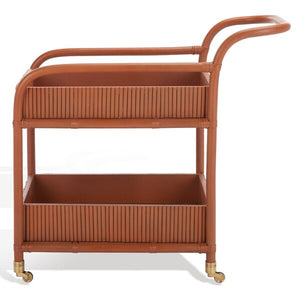 Safavieh Couture Barnette Rattan Pole Barcart, CWK2006