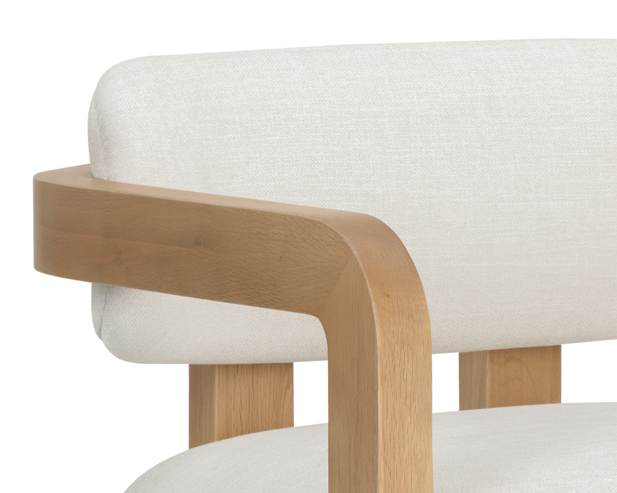 Madrone Lounge Chair - Rustic Oak  Heather Ivory Tweed