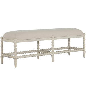 Gabby - Jennifer Mahogany Backless Bench - White Ivory - SCH-175600