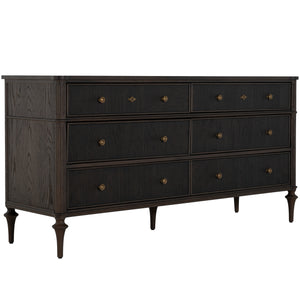 Gabby - Andrea Oak Wood Dresser - 6 Drawers, Dark Stained Oak - SCH-175636