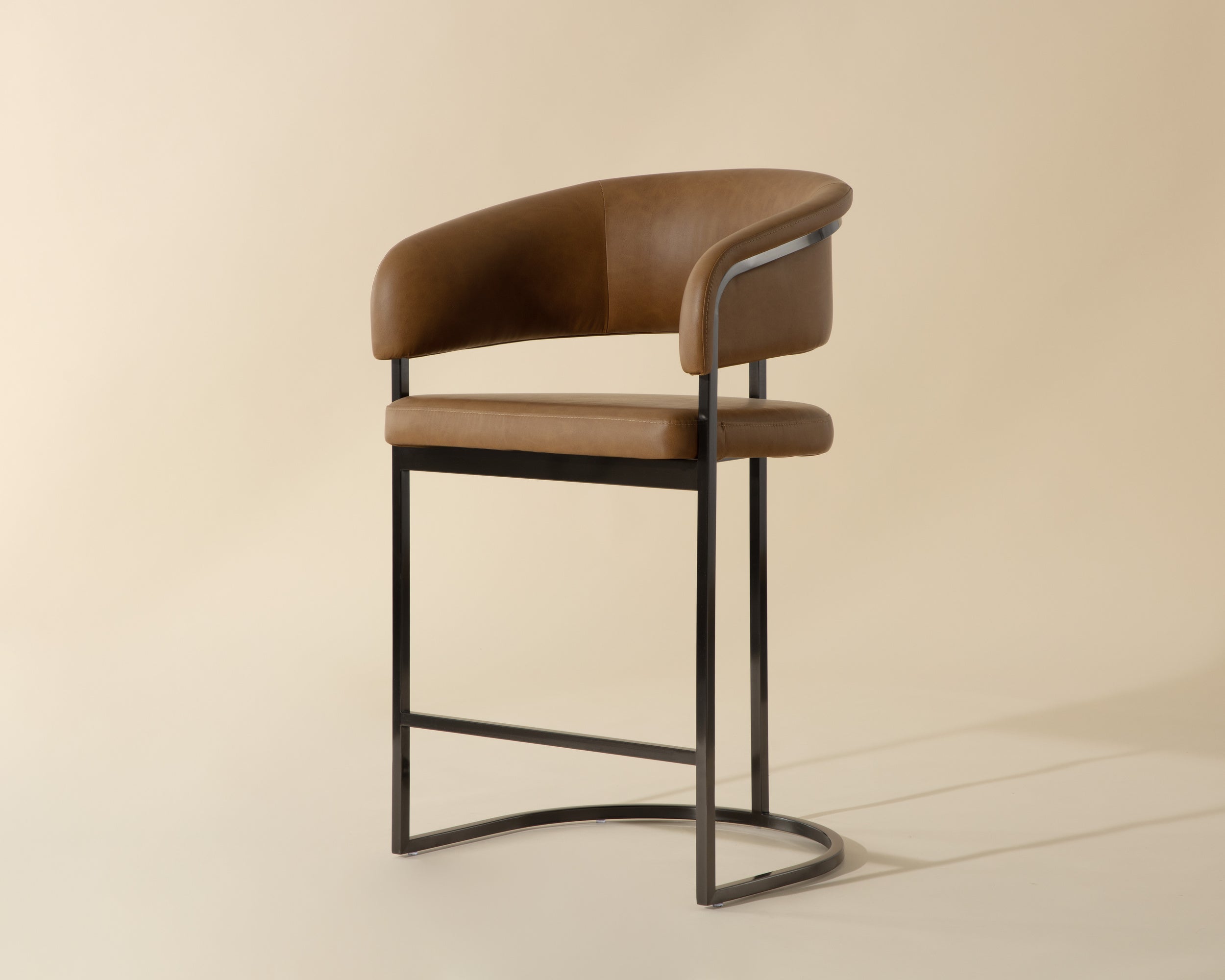 Marris Counter Stool - Gunmetal  Milliken Cognac