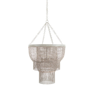Gabby - Halia Metal Antique White Washed Wood Beads Chandelier - SCH-175367