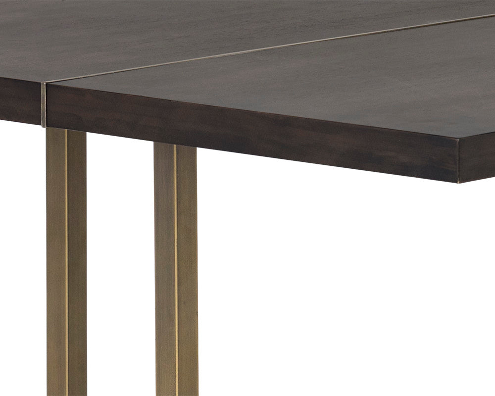 Jade Dining Table - Antique Brass  Dark Mango