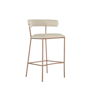 Gabby - Matlock Metal Faux Leather Bar Stool - White Brass - SCH-175539