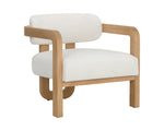 Madrone Lounge Chair - Rustic Oak  Heather Ivory Tweed