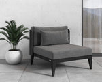 Ibiza Armless Chair - Charcoal  Gracebay Grey