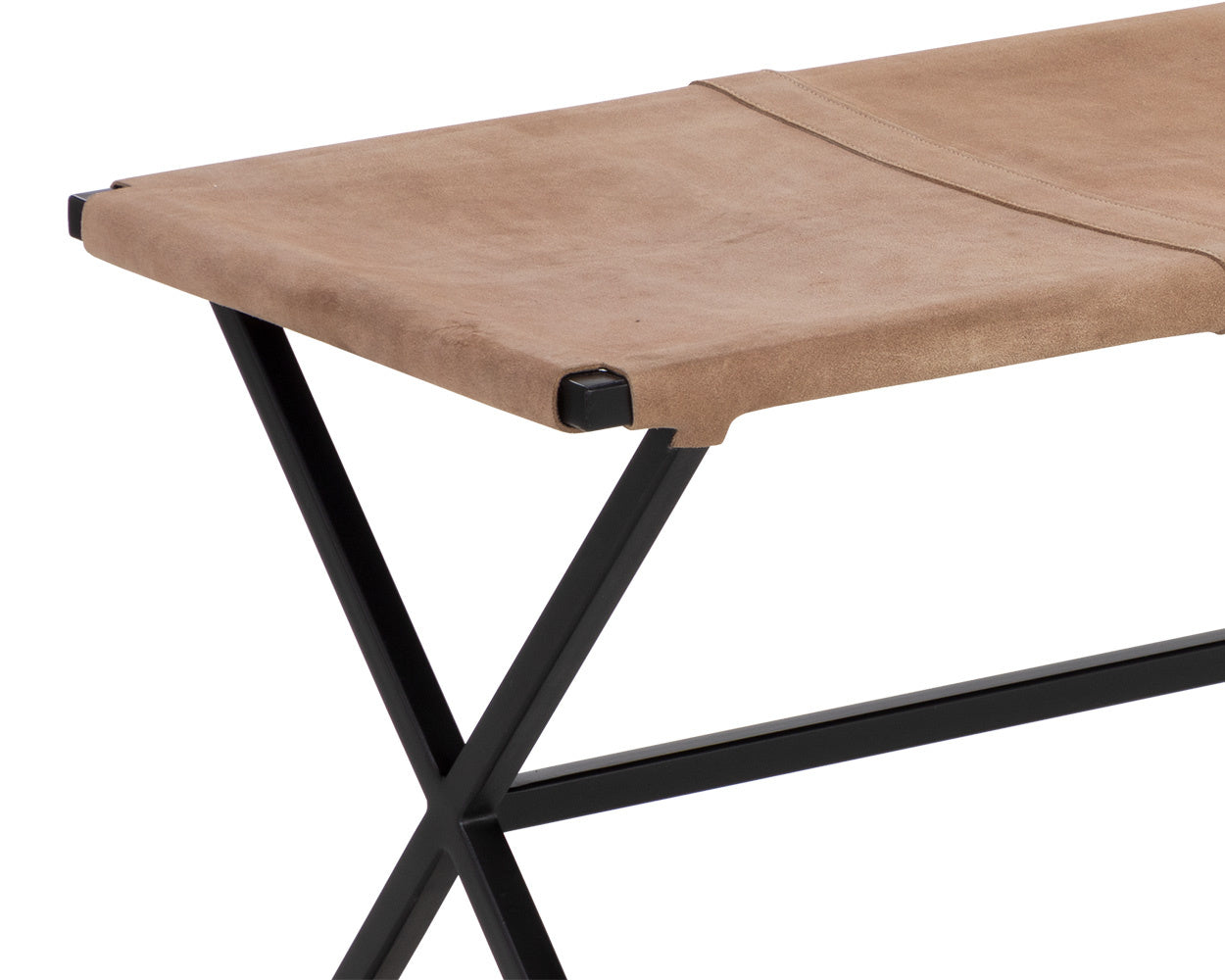 Elon Bench - Suede Light Tan Leather