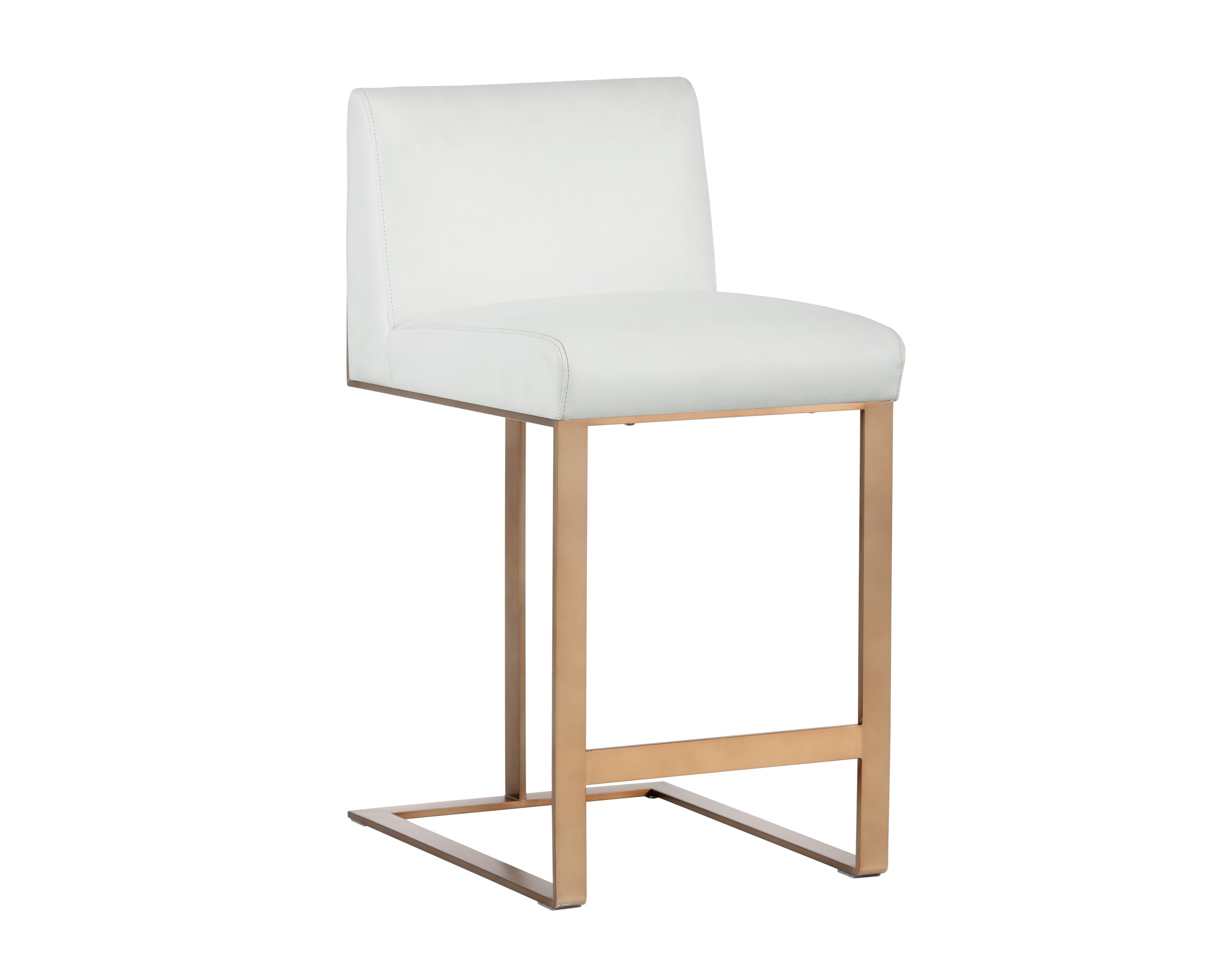 Dean Counter Stool - Antique Brass  Cantina White