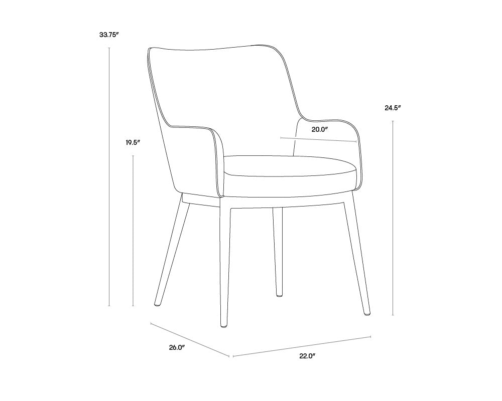 Franklin Dining Armchair - Bravo Cream