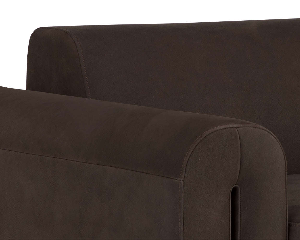 Romer Armchair - Gold  Nubuck Cocoa Leather