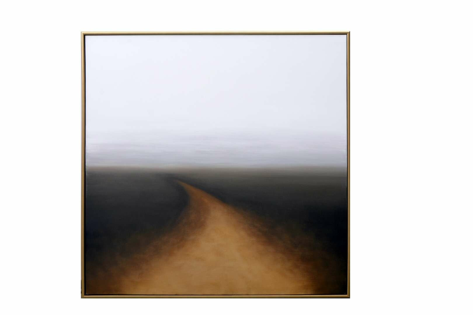 Autumn Silence - 48" X 48"  Gold Floater Frame